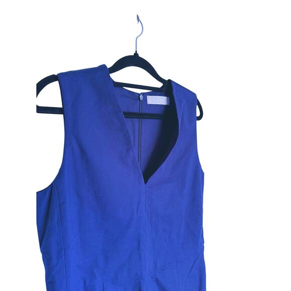 Everlane Structured Jumpsuit V-Neck Sleeveless 4 Navy Blue Career Academia Fall - Picture 6 of 9